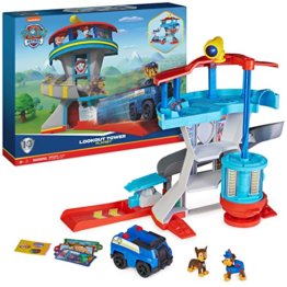 PAW Patrol. 10. Jubiläum, Lookout Tower, Hauptquartier Spielset mit 1 Chase Basis Fahrzeug, 2 Chase Figuren und Zubehör, geeignet für Kinder ab 3 Jahren - 1