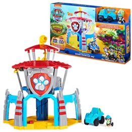 PAW Patrol Dino Rescue Hauptquartier-Spielset mit Geräuschen sowie exklusiver Rex-Figur und Fahrzeug, Spielzeug für Kinder ab 3 Jahren - 1