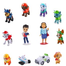 12 Stück Dog Patrol Kuchen Dekoration, 3D Mini Figuren Tortendeko, Paw Patrol Figuren Torte für Kinder Baby Party Geburtstag Party Kuchen Dekoration Supplies - 1