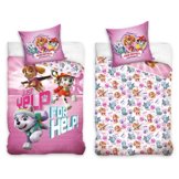 Character World Mädchen Bettwäsche Set Paw Patrol · 135x200 cm 80x80 cm · 100% Baumwolle · Rosa mit Reißverschluss · Everest Marshall und Sky-e - 1