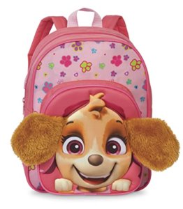 Fabrizio Patrol Rucksack Kindergartenrucksack für Mädchen von 3-6 Jahren mit Skye und abstehenden Plüschohren, Tasche für Kindergarten und Kita 31cm x 24cm x 13cm - 8L Rosa Einheitsgröße - 1