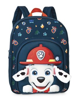 Fabrizio Paw Patrol Kindergartenrucksack für Jungen von 3-6 Jahren mit Marshall und abstehenden Plüschohren, Tasche für Kindergarten und Kita 31cm x 24cm x 13cm - 8L Blau Einheitsgröße - 1