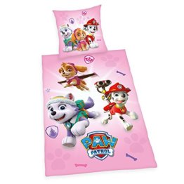 Herding PAW PATROL Bettwäsche-Set, Wendemotiv, Baumwolle/Renforcé, Deutsche Größe, Bettbezug 135 x 200 cm, Kopfkissenbezug 80 x 80 cm - 1