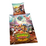 Herding Paw Patrol Dino Rescue Bettwäsche-Set, Kopfkissenbezug 80 x 80 cm, Bettbezug 135 x 200 cm, Mit Reißverschluss, 100% Baumwolle/Renforcé, Mehrfarbig - 1