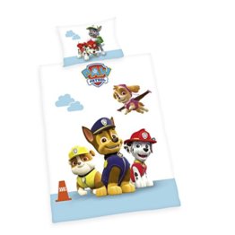 Herding PAW PATROL Kleinkinder-Bettwäsche-Set, Wendemotiv, Bettbezug 100 x 135 cm, Kopfkissenbezug 40 x 60 cm, Baumwolle/Renforcé - 1