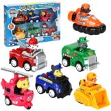 Paw Dog Kindergeschenk, 6 Stück Paw Dog Figuren mit Fahrzeug Set, Paw Dog Chase mit Fahrzeug, Fahrzeug mit Rückzugs- und Wheelie-Funktion, für Kindergeburtstags Geschenke - 1