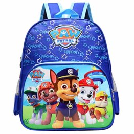 Paw Dog Patrol Kinderrucksack - Miotlsy Paw Dog Patrol Rucksack Kinderrucksack mit Taschen Chase Marshall Rubble für Jungen Rucksack - 1