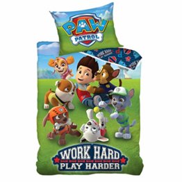 Paw Patrol Bettwäsche 100x135 40x60 100% Baumwolle · Kinderbettwäsche für Kleinkinder Mädchen & Jungen · 2 teilig - 1
