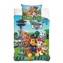 Paw Patrol Bettwäsche Bettbezug 100x135 40x60 Baumwolle · Baby Kinderbettwäsche für Mädchen und Jungen · 2 teilig · 1 Kissenbezug 40x60 + 1 Bettbezug 100x135 cm - 1