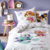 PAW Patrol Bettwäsche Set für Mädchen Skye & Everest 2 teilig · Kinderbettwäsche · 1 Kissenbezug 80x80 + 1 Bettbezug 135x200 cm - 100% Baumwolle - 1