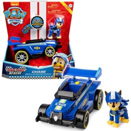 Paw Patrol - Chases Race & Go Deluxe Basis Fahrzeug mit Figur (Ready, Race, Rescue) - 1