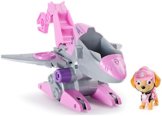 PAW Patrol Dino Rescue Skyes Basis Fahrzeug mit Rückzieh-Mechanismus, inklusive Hundefigur und Überraschungs-Dino, Spielzeug für Kinder ab 3 Jahren - 1