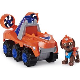 Paw Patrol Dino Rescue Zumas Basis Fahrzeug mit Rückzieh-Mechanismus, inklusive Hundefigur und Überraschungs-Dino, Spielzeug für Kinder ab 3 Jahren - 1