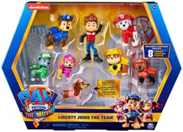 PAW PATROL, Geschenkset mit 8 Figuren aus dem Film und exklusiver Sammelfigur: Liberty kommt zum Team, Kinderspielzeug - 1