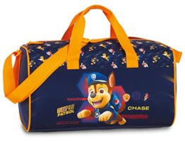 Paw Patrol Kinder Jungen Mädchen Sporttasche mit tollem Chase Motiv (663) mit großen Hauptfach, Volumen 12 L, 39 x 29 x 18 cm, orange/blau - 1