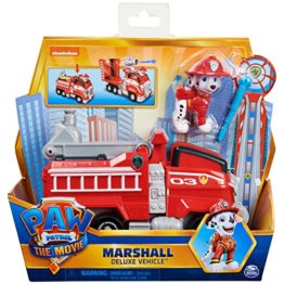 PAW PATROL Marshalls Deluxe Basis Fahrzeug aus dem Kinofilm mit Hundefigur, Spielzeugauto, ab 3 Jahren - 1
