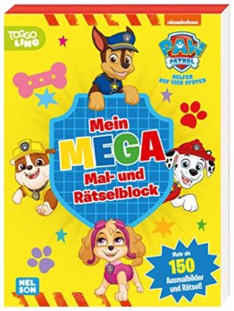 PAW Patrol: PAW Patrol: Mein Mega Mal- und Rätselblock: Mehr als 150 Malbilder und Rätsel - superdicker Block! | (ab 3 Jahren) - 1