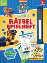 PAW Patrol Rätselspielheft mit Stift und abwischbaren Seiten: Erste Rätselaufgaben für Kinder ab 4 Jahren (Labyrinthe, Von Punkt zu Punkt, Zeichenschule) mit Chase, Marshall, Skye und Co. - 1