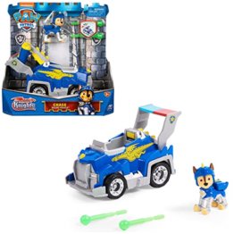 Paw Patrol, Rescue Knights Basis Fahrzeug Spielzeugauto von Chase mit Welpenfigur, Spielzeug geeignet für Kinder ab 3 Jahren - 1