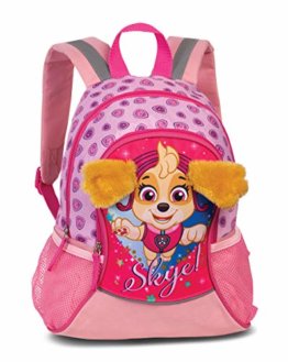 Paw Patrol Skye Kinder Mädchen Rucksack Kinderrucksack mit tollem Skye Motiv mit Schlappohren (632) mit Hauptfach und Nebenfach Getränkenetz, 35 x 27 x 15 cm, pink - 1