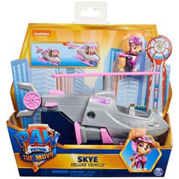 Paw Patrol Skyes Deluxe Basis Fahrzeug aus dem Kinofilm mit Hundefigur, Spielzeugauto, ab 3 Jahren - 1