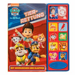 PAW Patrol Tier-Rettung - Klappen-Geräusche-Buch mit 10 pfotastischen Geräuschen für Kinder ab 3 Jahren: Mit Geräuschen und Klappen - Klappen auf jeder Seite mit vielen Überraschungen - 1