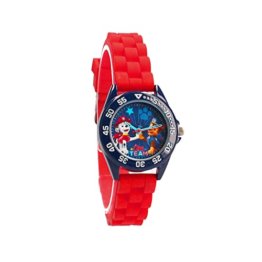 Pret Vadobag – Analoge Armbanduhr – Paw Patrol – Rot – für Kinder – Schule – Material: Stickerei – Urlaub – Jungen, rot, Gurt - 1