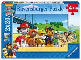 Ravensburger Kinderpuzzle - 09064 Heldenhafte Hunde - Puzzle für Kinder ab 4 Jahren, Paw Patrol Puzzle mit 2x24 Teilen - 1