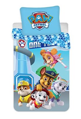 Set 2 teilig Bettwäsche Bettbezug Wendebettwäsche 135x200 80x80 Baumwolle · Kinderbettwäsche für Mädchen · Öko-Tex Standard 100 Deutsche Standardgröße Paw Patrol - 1