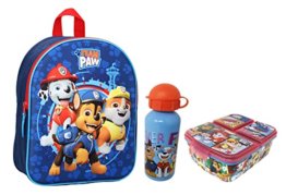 Theonoi Set Paw Patrol 3D-Effekt Rucksack Backpack Schulrucksack Schulranzen Schultasche Sportrucksack Kindergarten leichter Kleinkinderrucksack (Rucksack Flasche Brotdose) - 1