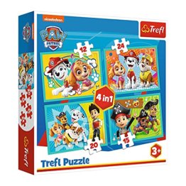 Trefl, TR34346 Puzzle, Das lustige Team von PAW Patrol, von 12 bis 24 Teilen, 4 Sets, für Kinder ab 3 Jahren - 1