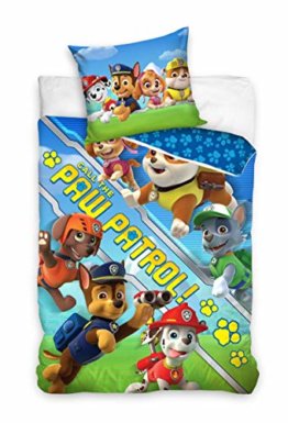 Viacom International Paw Patrol Bettwäsche Bettbezug 135x200 80x80 Baumwolle - 1